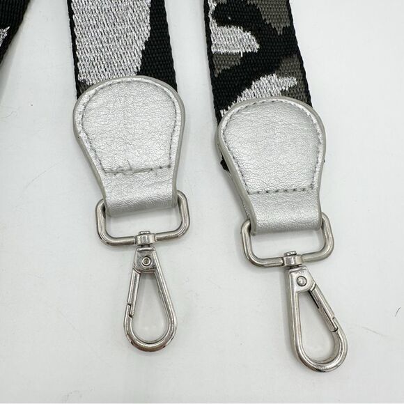 Guitar Strap‎ for Purse Bag Silver Metallic Gray Black Camouflage Camo Pattern - Picture 3 of 7